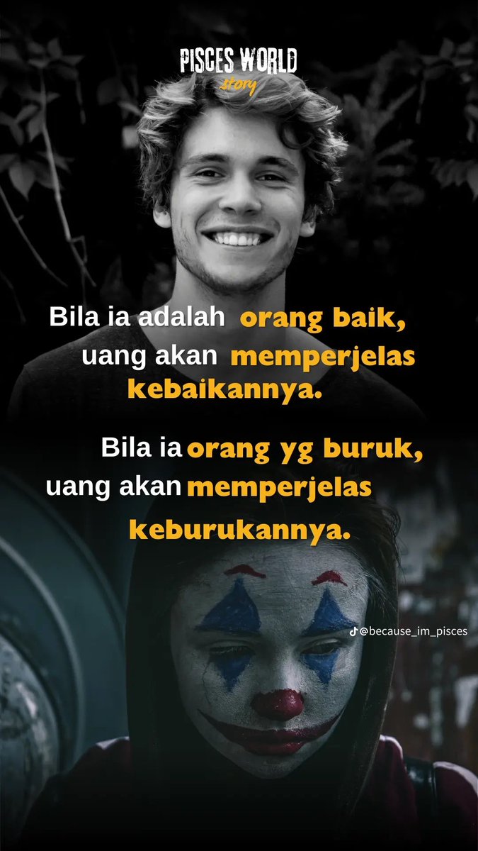 ArjunR_Robby's tweet photo. Uang tidak merubah karakter seseorang, melainkan Uang akan memperjelas karakter dari seseorang https://t.co/Mu5lUADIXd
