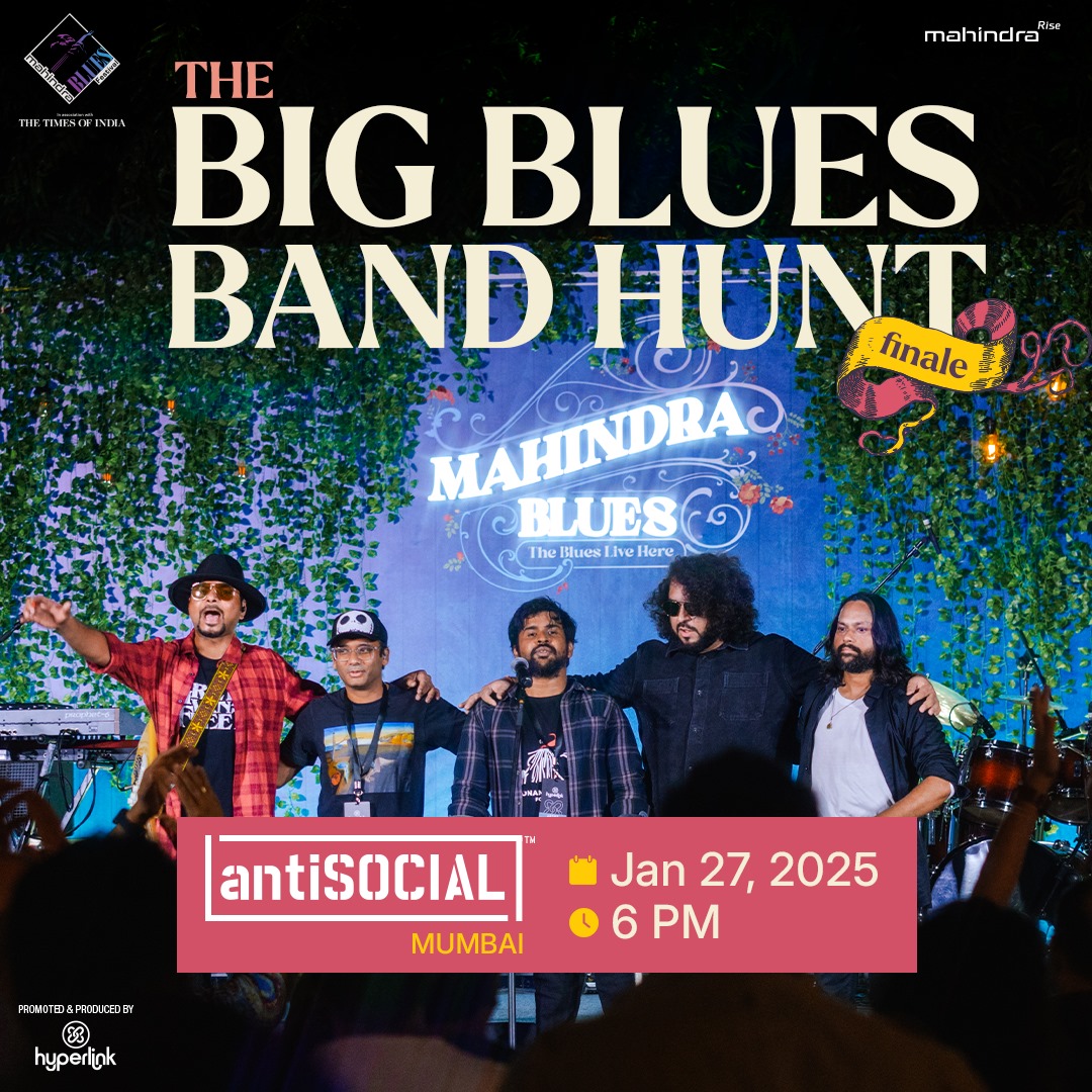 Save the date: January 27, 2025, 6 PM at AntiSOCIAL, Lower Parel!

The Big Blues Band Hunt finale is here! Top 3 bands will battle it out for glory, judged by Ehsaan Noorani and Zubin Balaporia.

Incredible talent, tough decisions—finalists announced soon! 

#MBF2025 #BandHunt