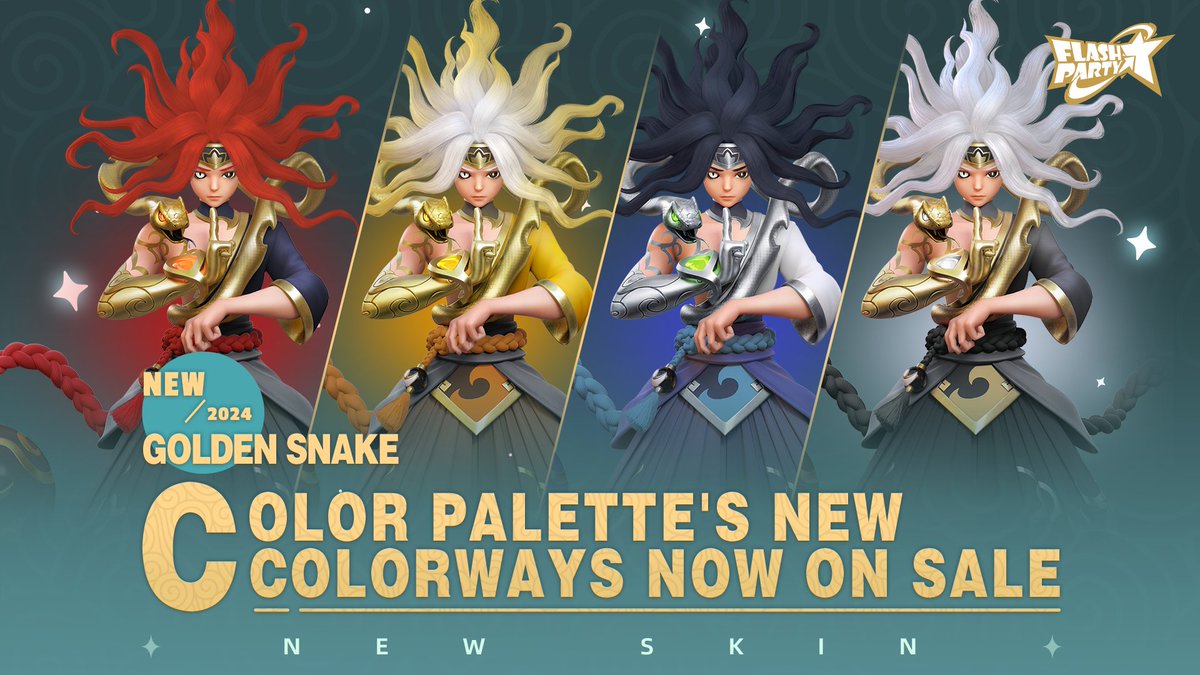 Lan - Golden Snake will soon have new palette color options! Use dyes to unlock new color choices!

#flashparty