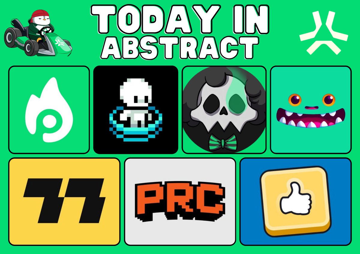 gotto_'s tweet photo. TODAY IN ABSTRACT: ✳️

• @play_ember announces Pudgy Life, an official IP Licensed @pudgypenguins game launching on Abstract

• @PixelRaceClub announces official migration from Blast to Abstract

• In collaboration with @AbstractChain, @dyli_io brings the first RWA to the consumer chain with ABSOCKS

• @FrostedFrenz announces special role in Discord for all Abstract Gigachad roles

• @Abstract_Ghosts announces Pre-sale wave 1 beginning Monday, Jan 13th at 0.022 ETH per NFT for “Gigaghost” roles

• @playgigaverse and @GLHFers launch auction for limited set of 7 special characters, which are all 1/1s, and playable in their upcoming game on Abstract

• @the77bit announces BitHub, The one stop shop platform for discovering and playing crypto browser games, with a unified store, rewards, and currency