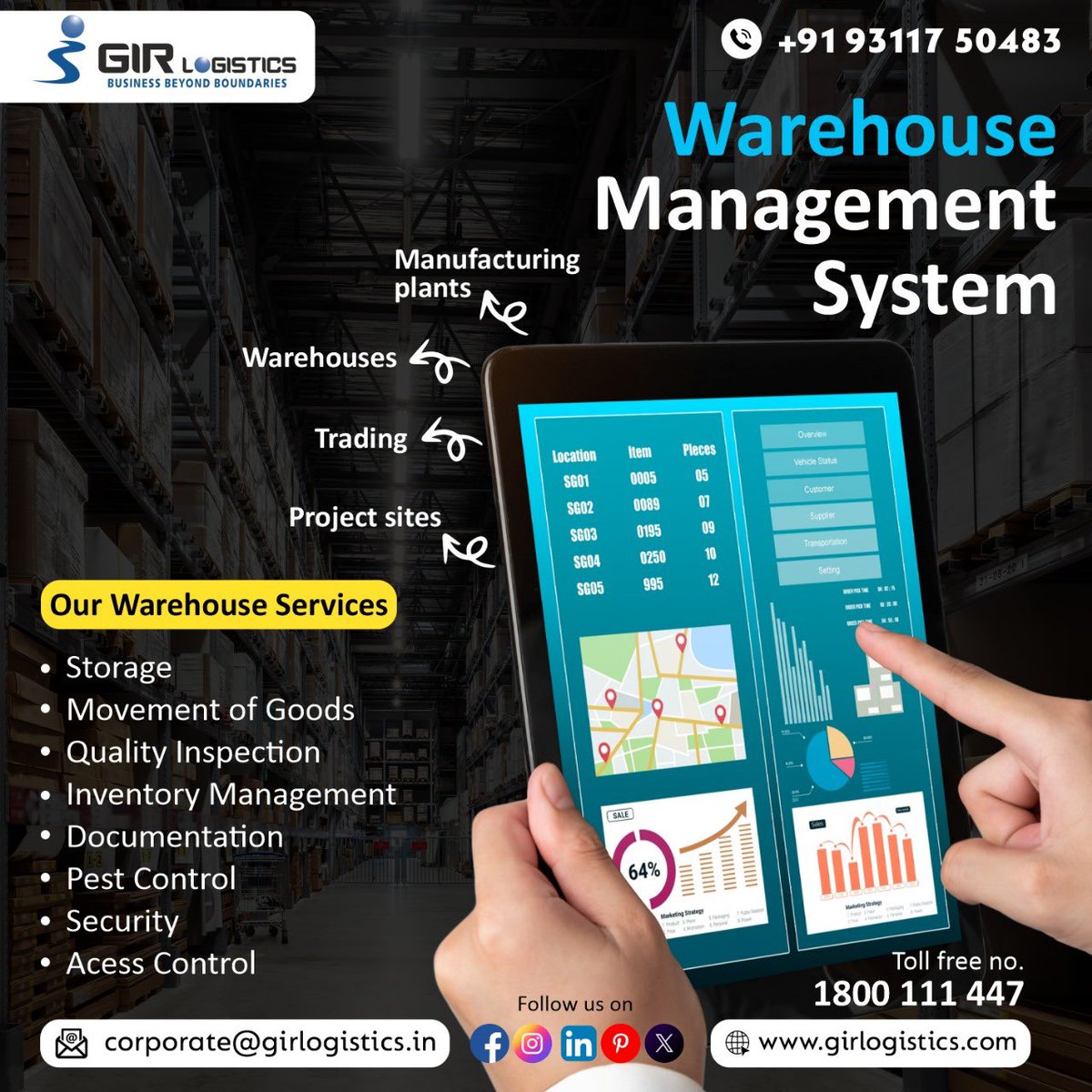 GIR_Logistics's tweet image. Keep your goods moving with speed and precision from stock to shipment we handle every movement
.
.
.tap on the link for more details
girlogistics.com
+91-9311750483
#logisticssolutions #warehouse #Transportation #shipping #Inlognetwork#storage#trucks