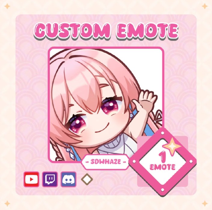 chijeshiichi's tweet photo. OPEN COMMISION🤍
--Custom Emote--
(JASA GAMBAR CUSTOM CHIBI EMOTE) 
Minat: DM/Shopee (SdwHaze)

#chibi #emote #emotes #jasagambar #commision #commisionsopen #cute #custom #emotes #shopee #discord #youtube https://t.co/l0KKyBRbDB
