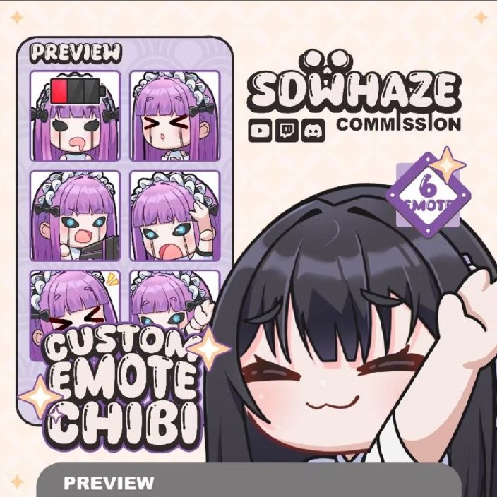 chijeshiichi's tweet photo. OPEN COMMISION🤍
--Custom Emote--
(JASA GAMBAR CUSTOM CHIBI EMOTE) 
Minat: DM/Shopee (SdwHaze)

#chibi #emote #emotes #jasagambar #commision #commisionsopen #cute #custom #emotes #shopee #discord #youtube https://t.co/l0KKyBRbDB