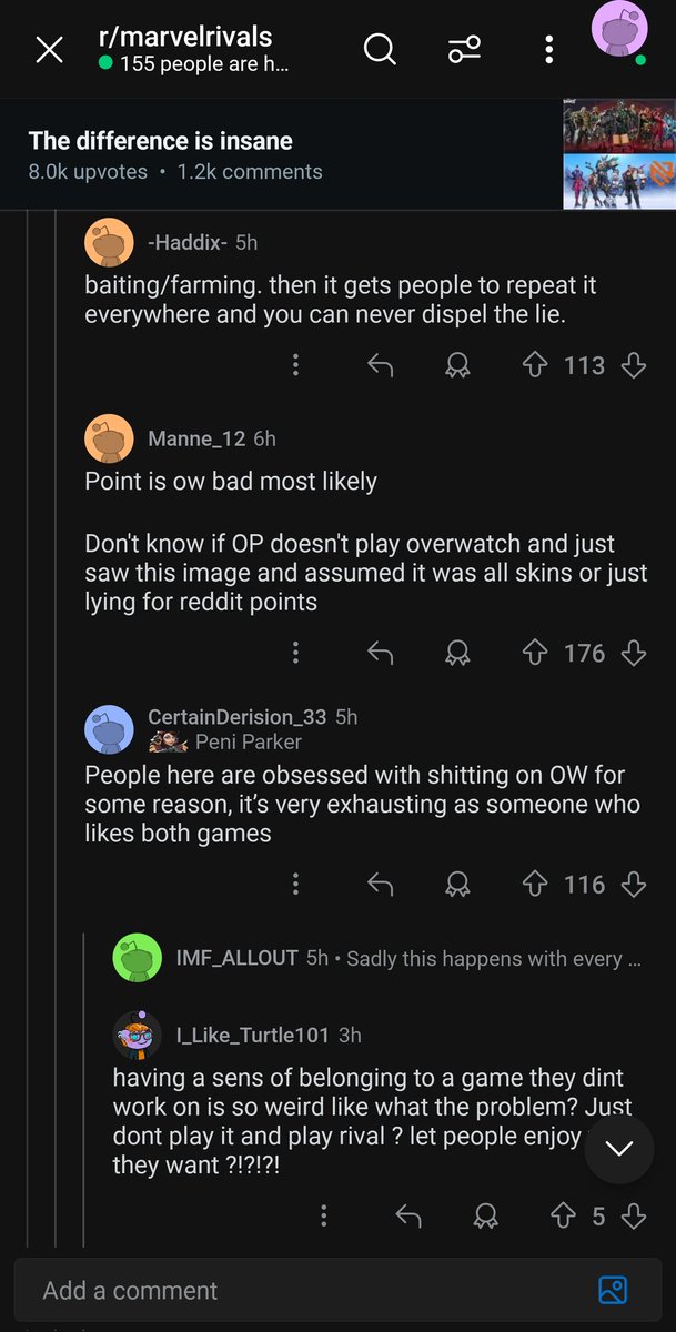 Nature is healing. Glad to see some pushback from the community. Proud of the reasonable voices in our community that are also tired of the lying and bad faith comparisons and are willing to call it out. I love playing Rivals but the negativity has been exhausting.