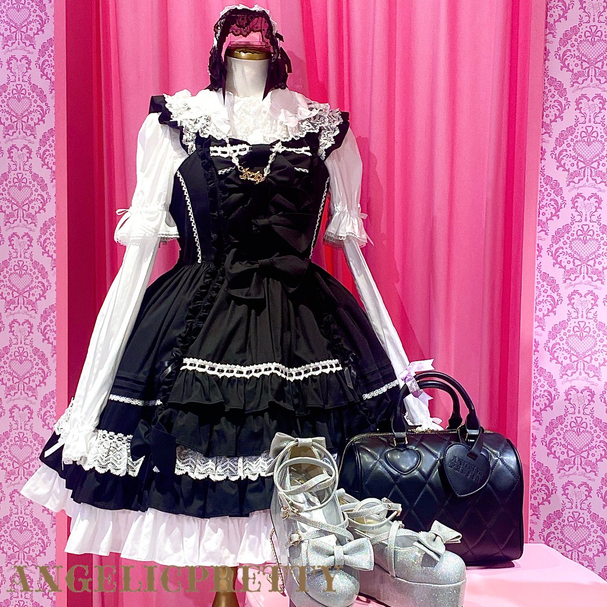 み*と様 angelic pretty Sweetフリルジャンパースカート ブラ 美品】Angelic Pretty Sweetフリルジャンパースカート Sweet Frill JSK