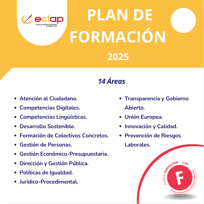 eclapcyl's tweet photo. Este año 2025 las acciones que se llevarán a cabo en el Plan de Formación de la ECLAP están organizadas las 14 áreas que puedes ver en la imagen.
Toda la información en: https://t.co/c7EChGzIAu
Apartado de Preguntas Frecuentes: https://t.co/UalcLaZPCy
#PlanFormacion #ECLAP https://t.co/lpfnTjpeRg