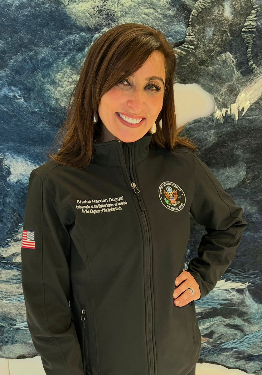 Some moments capture all the things…Thank you, The White House; Thank you, State Department; Thank you, the Kingdom of the Netherlands. Because of you three, I had the privilege to wear this jacket 🇺🇸❤️🇳🇱