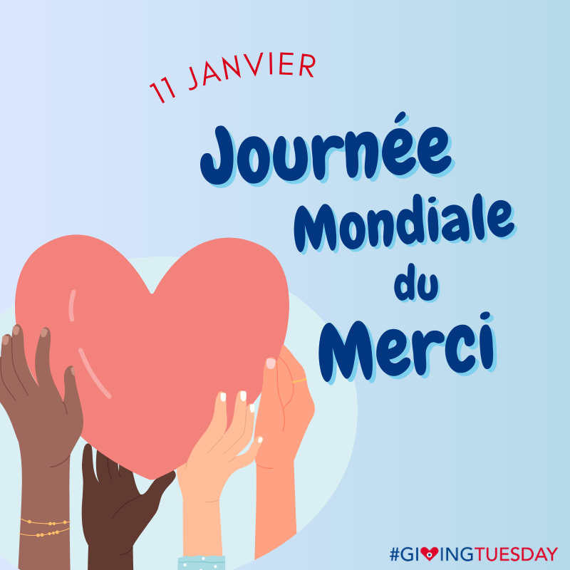 GivingTuesdayFr's tweet image. ✨ Aujourd'hui, c'est la journée mondiale du Merci, célébrons le pouvoir de la gratitude !
Un simple "merci" renforce la confiance et crée des liens durables. Prenez un moment pour exprimer votre reconnaissance à vos donateurs ! 🙏
💙 #merci #gratitude
