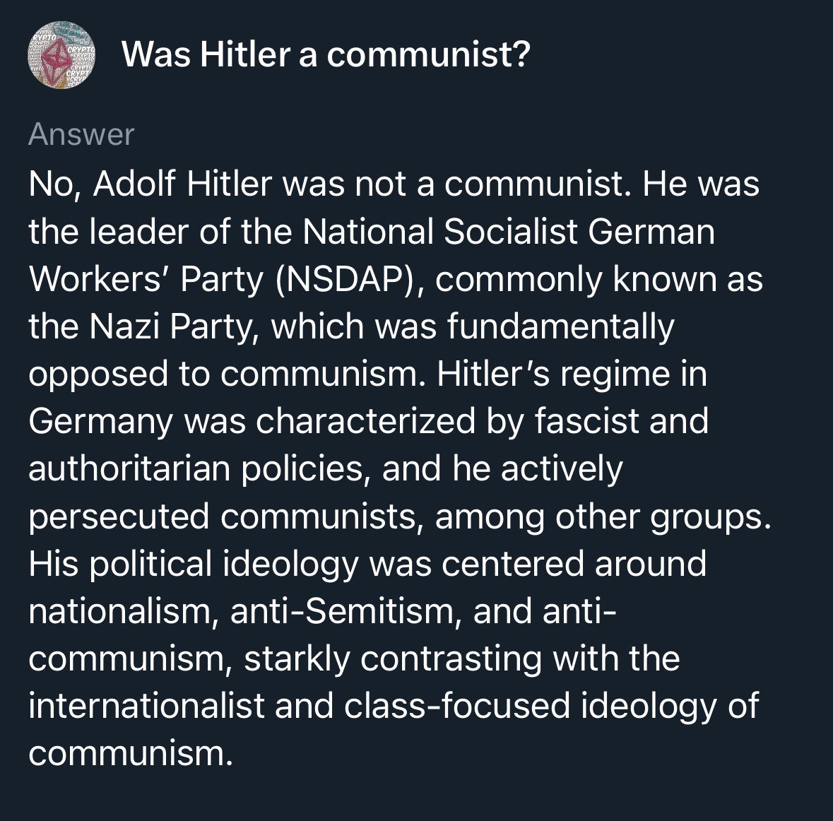 FlyGuyInTheSky's tweet image. Nobody needs to use Grok or ChatGPT to correct Alice Weidel’s comments about Hitler being a communist… he wasn’t… he was an outright FASCIST. You didn’t even bother to correct her 😳 I personally will never buy a Musk connected product.. ever. Your behaviour is #inexcusable