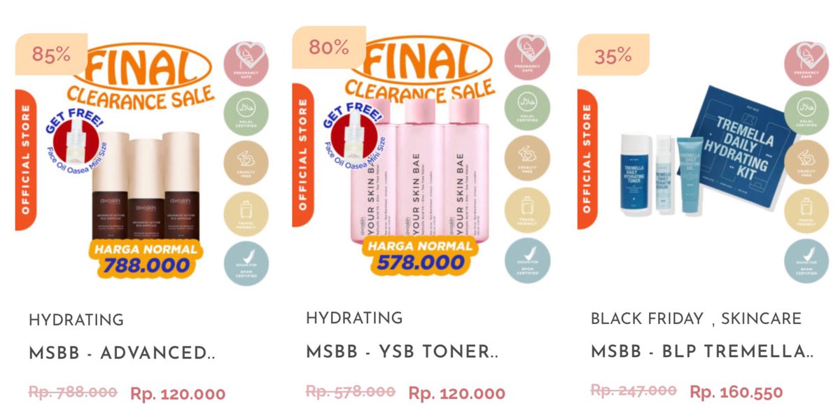 msbb_id's tweet photo. BUNDLE BEST DEAL BUAT WARGA ONLINE

Avoskin Eye Ampoule (3pcs) + Oasea Face Oil Serum 
Dari 788k jadi 120k

Avoskin Toner (3pcs) + Oasea Face Oil Serum
Dari 578k jadi 120k

Checkout sekarang sebelum harganya naik 🛒
https://t.co/VoerZ0uu9B https://t.co/mT3DzcGESV