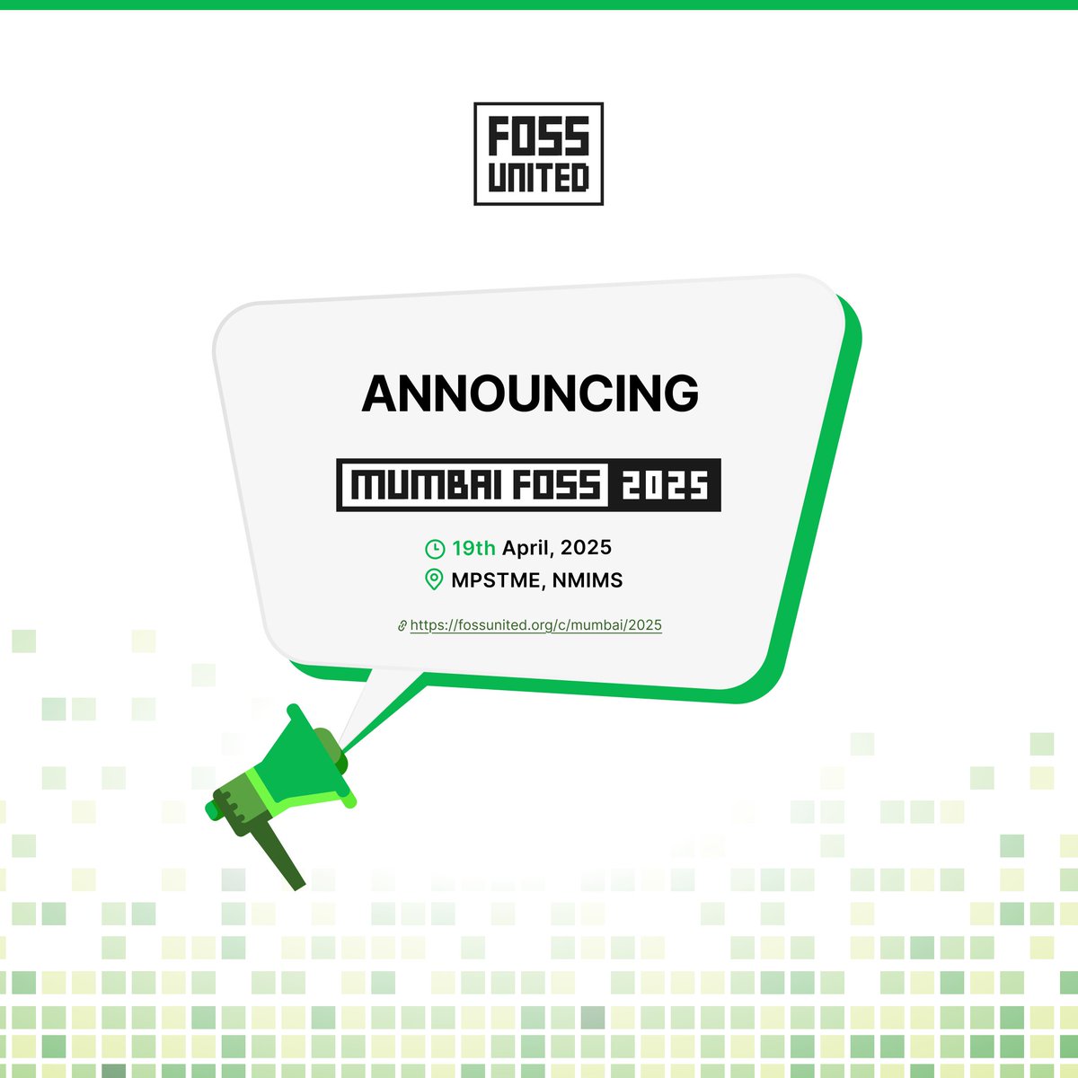 MumbaiFOSS's tweet image. We are thrilled to announce Mumbai FOSS 2025 β the ultimate celebration of Open Source Software and Hardware in Mumbai! π
Get ready for a day of inspiring talks, hands-on sessions, and amazing networking! π
πfossunited.org/c/mumbai/2025
Join us and be part of the movement! π