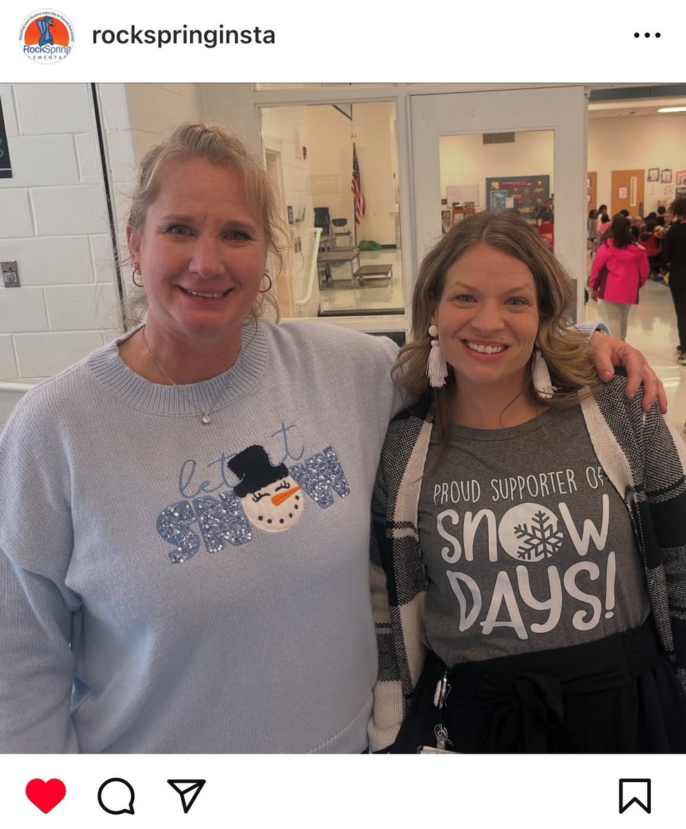 Teachers love snow days too! ❄️ 
<a href="/RSE_HCS/">Rock Spring Elem</a>
