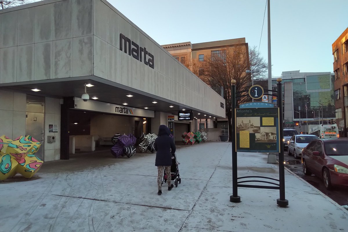 WINTER WEATHER RIDER ALERT - Friday, January 10 at 8 AM

Due to hazardous road conditions, MARTA bus service is unavailable. Rail service is operating on a weekend schedule. Expect delays on the Red/Gold Line traveling to the airport. Bus service will resume as road conditions