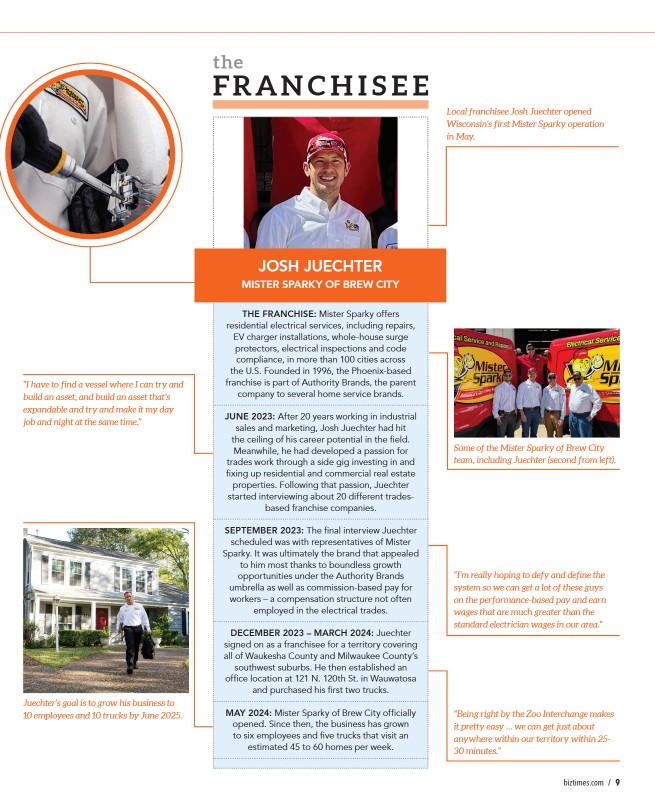 ⚡️ Hair-raising news on National Static Electricity Day! ⚡️Josh Juechter, @mistersparky1 of Brew City owner, featured in <a href="/BizTimesMKE/">BizTimes Milwaukee</a>! 🎉 Catch his electrifying franchise story on p.9. bit.ly/4iFD6dH
#MisterSparky #StaticElectricityDay #FranchiseSuccess #MilwaukeeBiz