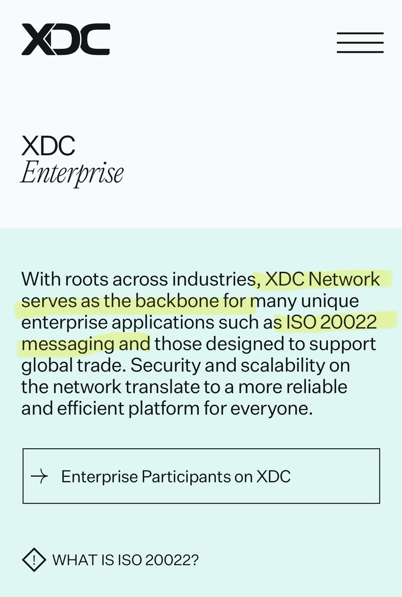 AngelofYHVH's tweet image. XDC serves as the backbone for ISO 20022 messaging 
@XDC_Network_