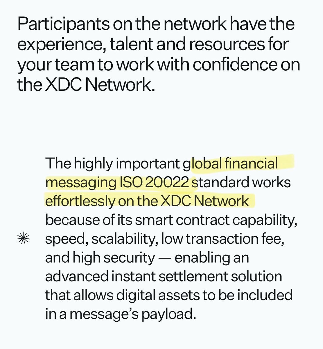 AngelofYHVH's tweet image. XDC serves as the backbone for ISO 20022 messaging 
@XDC_Network_