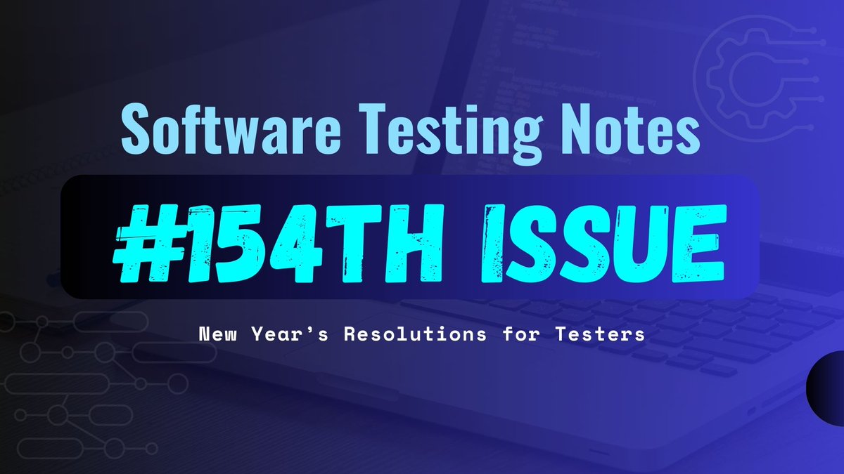 The Testing Kit (@thetestingkit) on Twitter photo Hello everyone! 👋
The 154th issue on #SoftwareTesting is out.
👉 softwaretestingnotes.substack.com/p/issue-154-so…
Great articles and resources by <a href="/HandstandSam/">Sam Edwards</a> , @FullSnackTester, <a href="/michaelbolton/">Michael Bolton @developsense.bsky.social</a>, <a href="/KristinJackvony/">Kristin Jackvony</a>, <a href="/AccessiblyS/">Accessibly Speaking</a>, <a href="/MillanKaul/">Millan Kaul</a>, <a href="/the_siamak/">Si-a</a> and more ! 👏
#QA #testing Hello everyone! 👋
The 154th issue on #SoftwareTesting is out.
👉 softwaretestingnotes.substack.com/p/issue-154-so…
Great articles and resources by <a href="/HandstandSam/">Sam Edwards</a> , @FullSnackTester, <a href="/michaelbolton/">Michael Bolton @developsense.bsky.social</a>, <a href="/KristinJackvony/">Kristin Jackvony</a>, <a href="/AccessiblyS/">Accessibly Speaking</a>, <a href="/MillanKaul/">Millan Kaul</a>, <a href="/the_siamak/">Si-a</a> and more ! 👏
#QA #testing