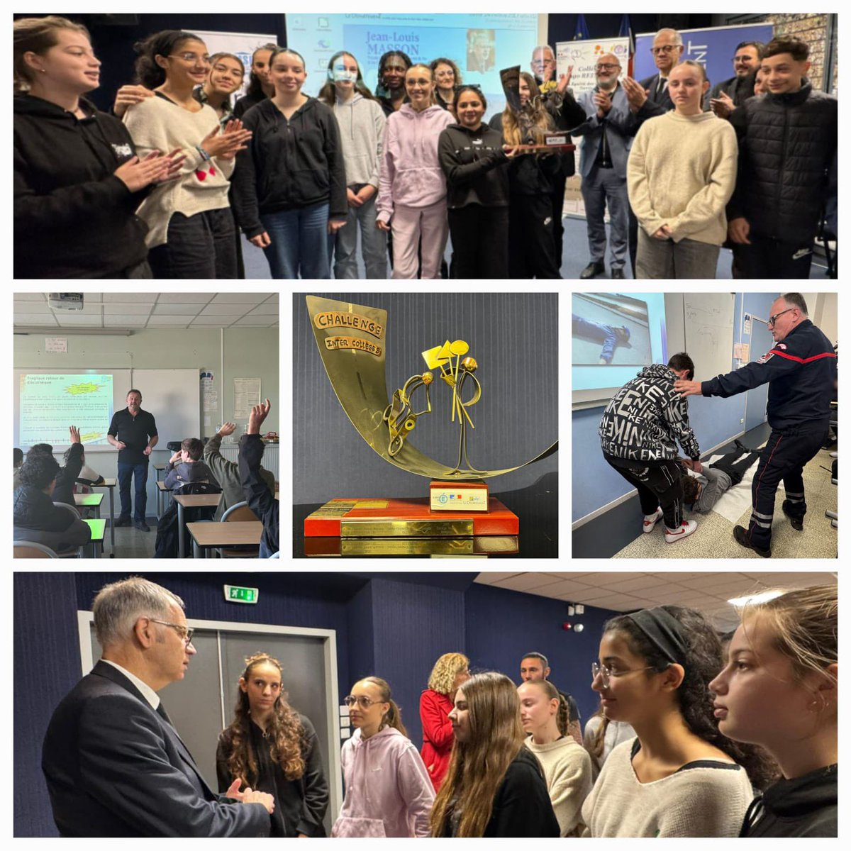 #SécuritéRoutière | 🏆 Le collège Django Reinhardt est le lauréat du Challenge inter-collèges de sécurité routière avec une vidéo présentant les dangers de la route à visionner ici 👉 swll.to/GASn6
✅ Le préfet du #Var et le président du Conseil départemental ont remis