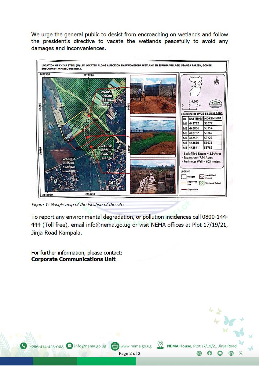 nemaug's tweet image. PRESS STATEMENT FOLLOWING THE RESTORATION OF ENSAWOYETOBA WETLAND IN WAKISO DISTRICT. 
Follow link to read more on the story. x.com/nemaug/status/…