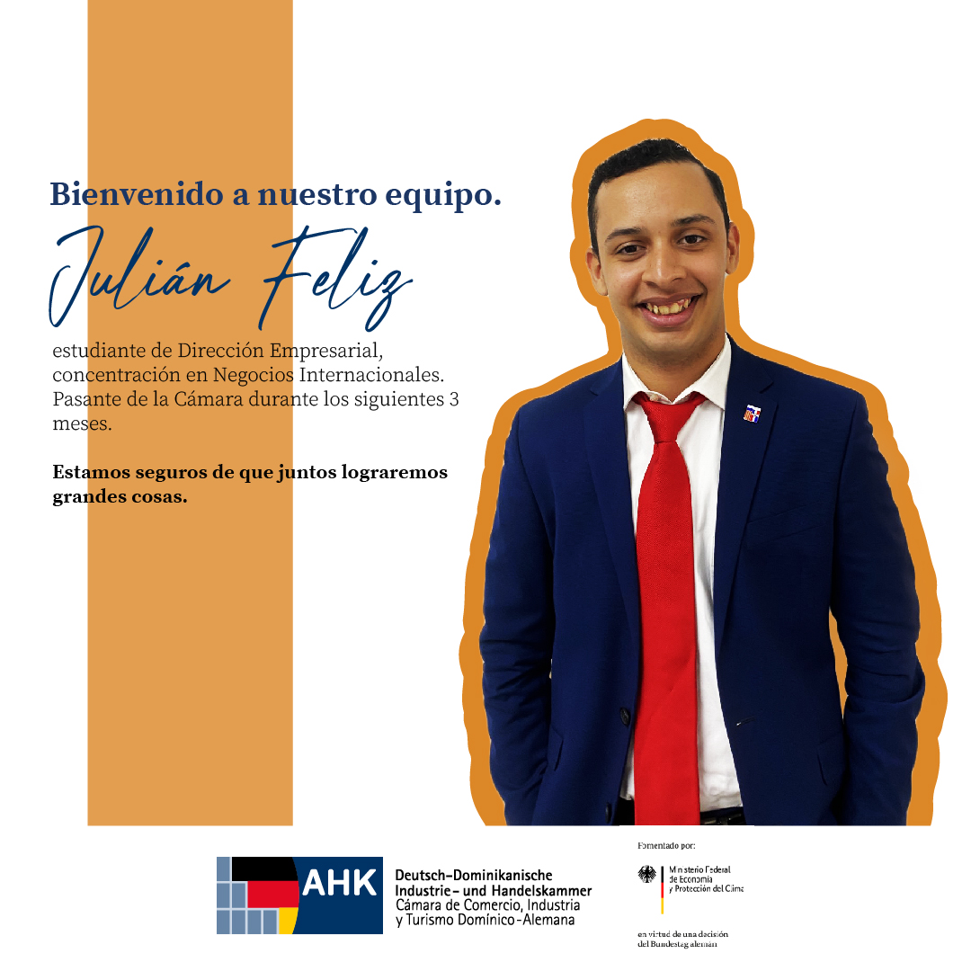 🌟 ¡Damos la bienvenida a Julián Feliz! Durante los próximos 3 meses, estará con nosotros realizando su pasantía como parte de su formación en Dirección Empresarial con concentración en Negocios Internacionales.