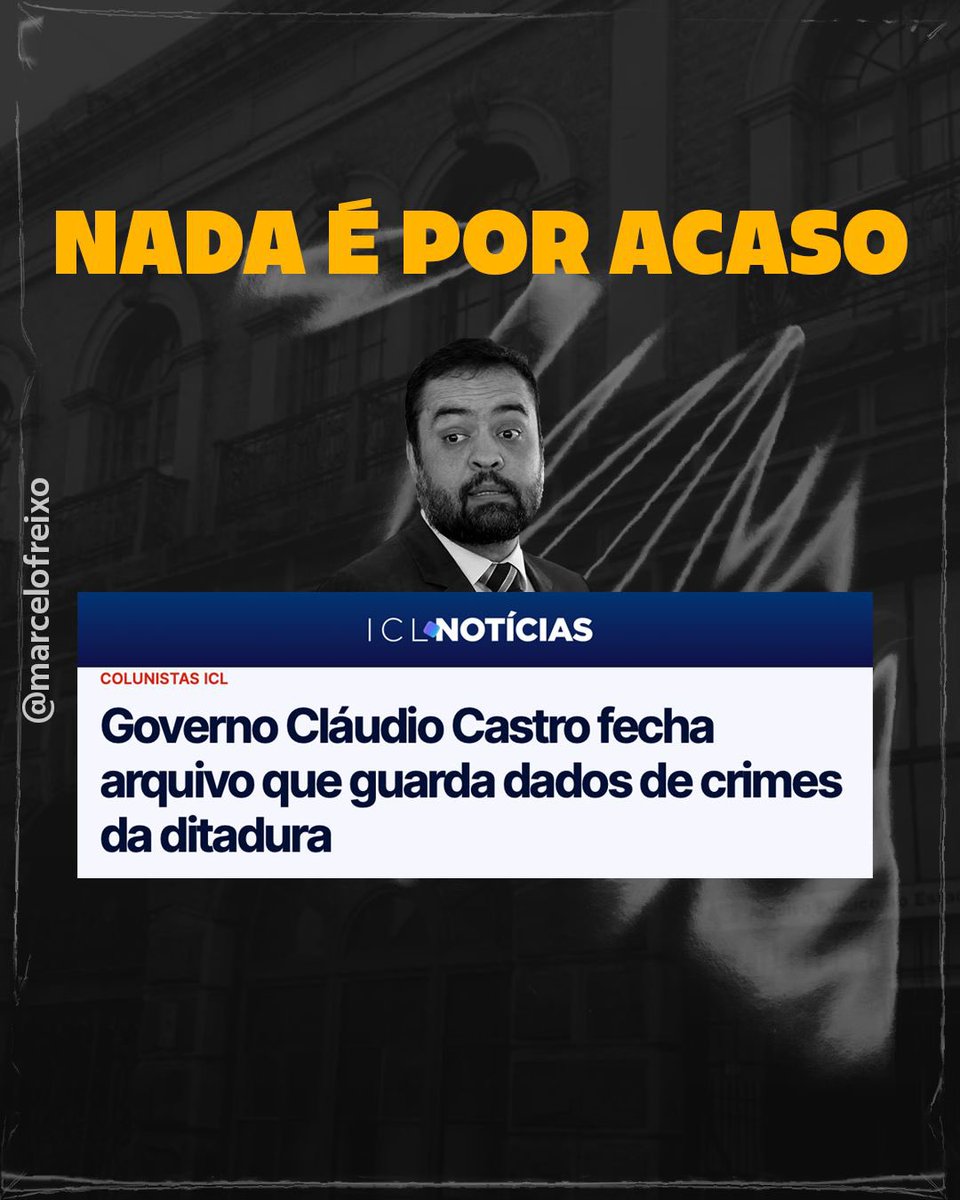 MarceloFreixo's tweet photo. NADA É POR ACASO! 

O governador Cláudio Castro fechou o Arquivo Público do Rio, uma instituição com mais de 90 anos que guarda dados sobre os crimes da ditadura. 

O prédio está em risco de desabamento e o acervo pode vir a ser perdido, ou seja, todo esse descaso é conveniente.

Vamos lutar para que o Aperj seja restaurado e reaberto com segurança.