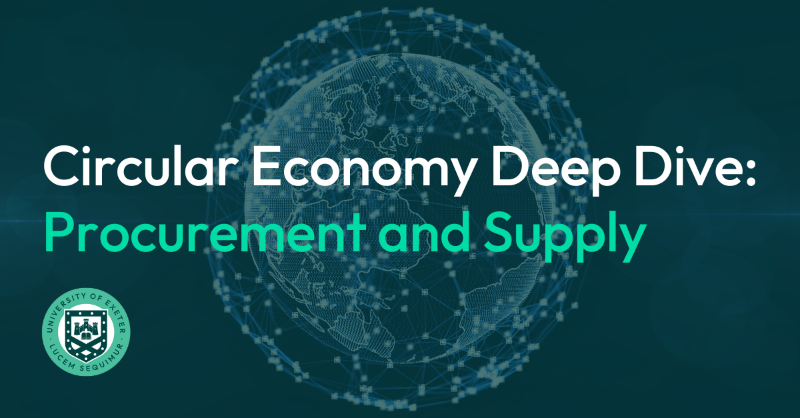 ExeterCircular's tweet photo. In case you missed it: We have launched a BRAND NEW Circular Economy course 🆕

Circular Economy Deep Dive: Procurement and Supply - a cutting-edge, 4-week online course, in collaboration with the Ellen MacArthur Foundation.

Register interest by clicking below. 👇