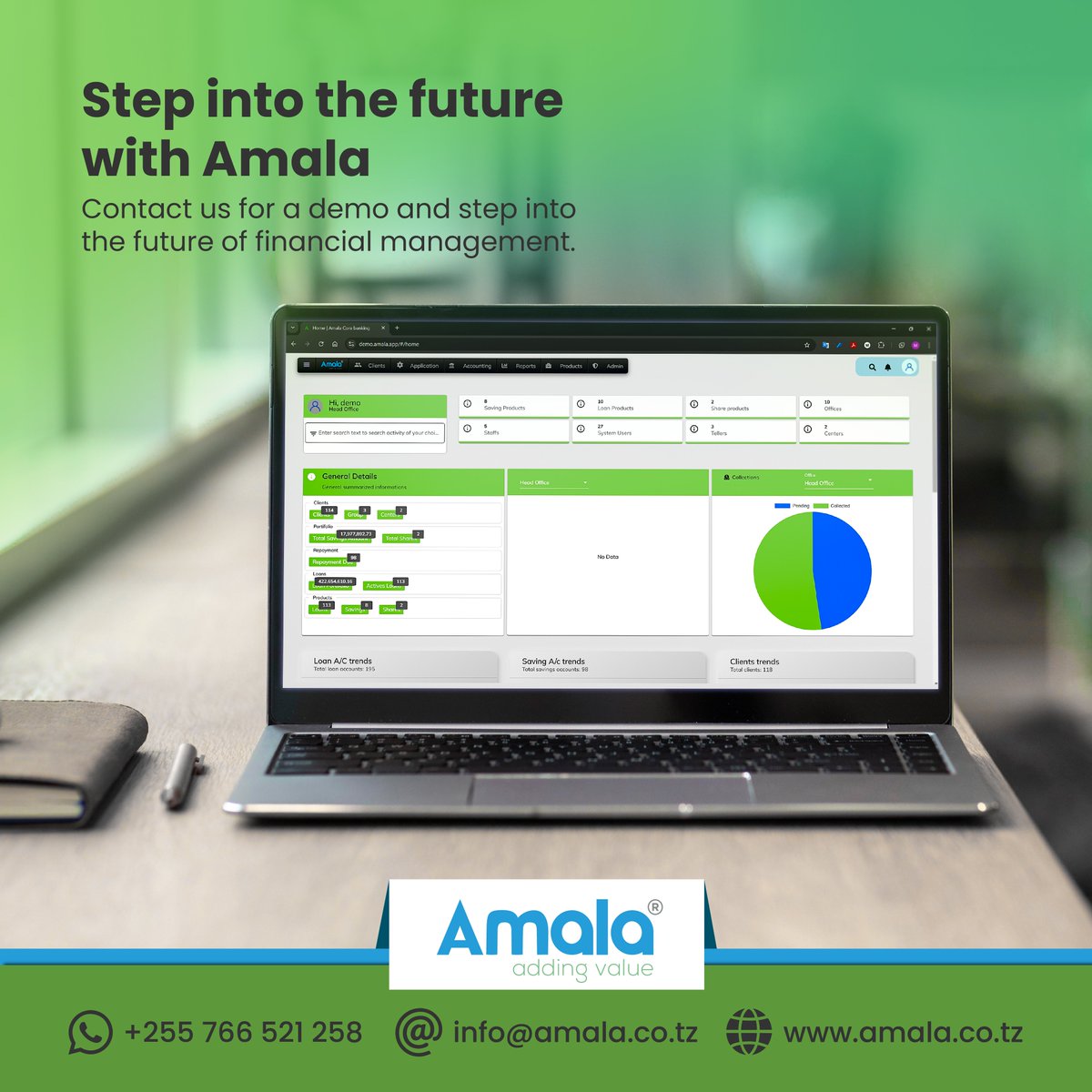 AmalaTech's tweet image. 🚀2025! Grow Beyond Limits
Imagine a world where managing your microfinance institution is effortless, accurate, and lightning-fast. 🚀 The future of microfinance management is here—with us. Let’s transform your business today with smarter, faster, and more efficient solutions.