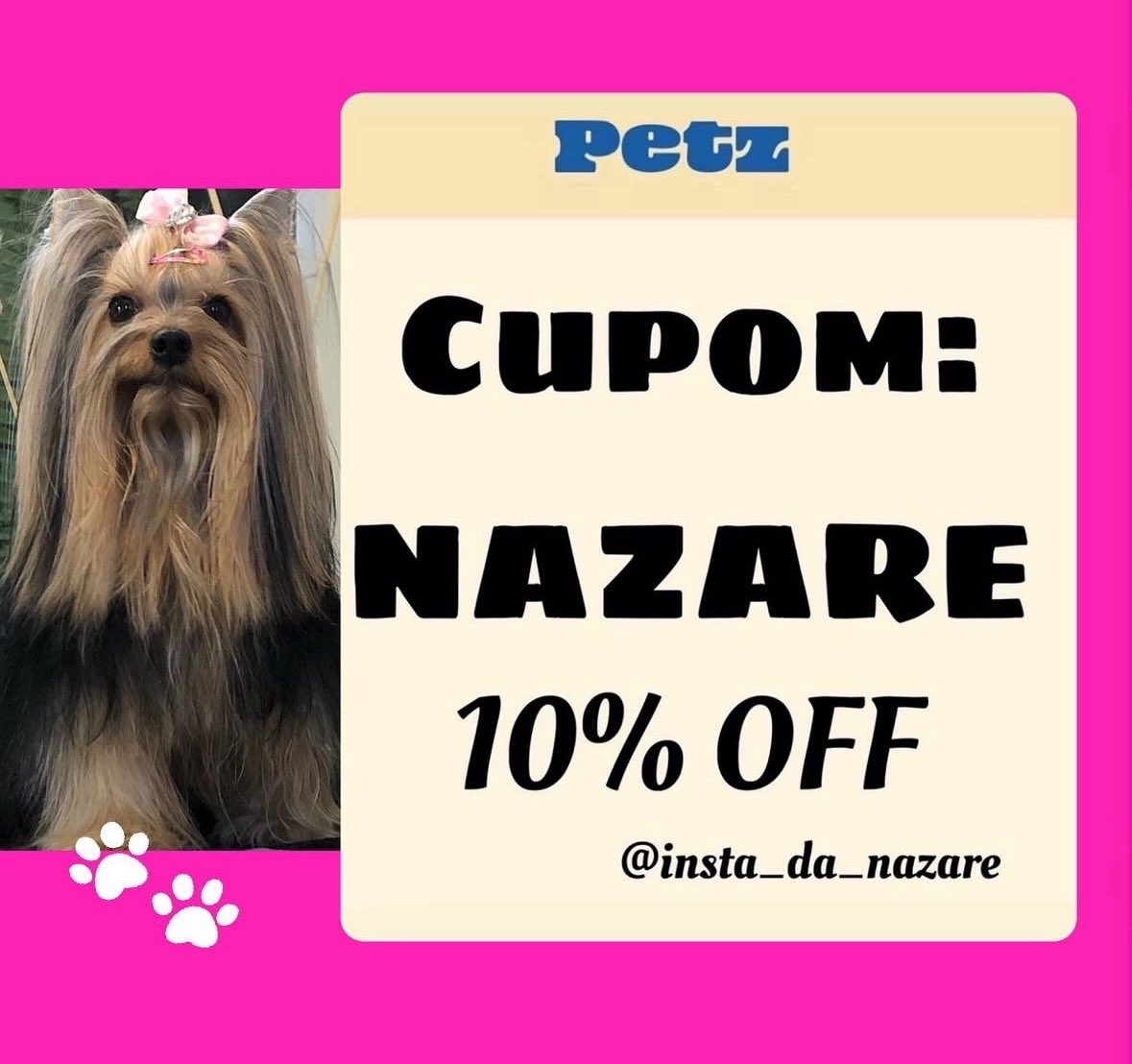 bapirani's tweet photo. Cupom de desconto PETZ:
➡️ Cupom: NAZARE
😎10% de desconto no site oficial Petz
.
#cupompetz #petz #ração #promoção #gato #cachorro https://t.co/Rz7KCDaRtt