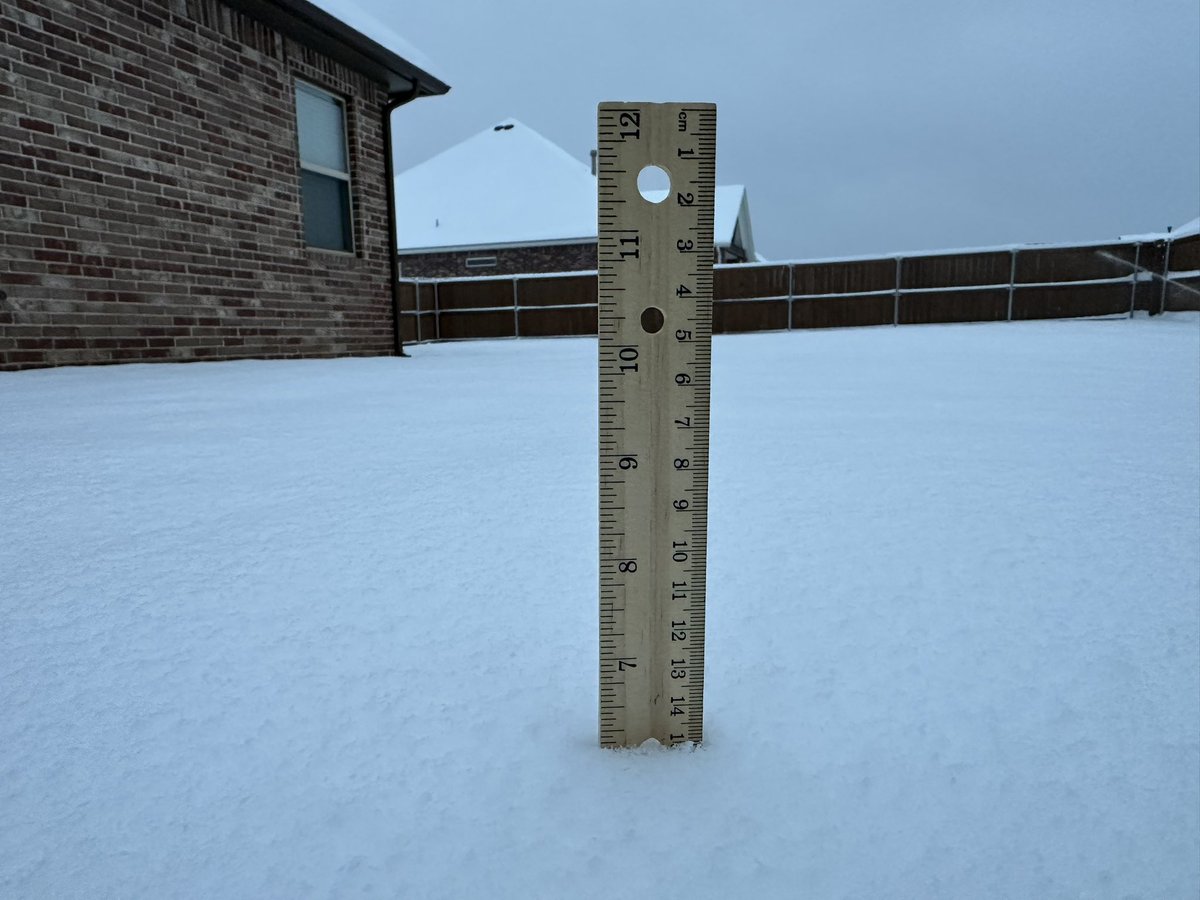 Snow has pretty much winded down here and sitting at a snow depth of about 6”. 

3 miles NW Goldsby, OK. <a href="/NWSNorman/">NWS Norman</a> #okwx
