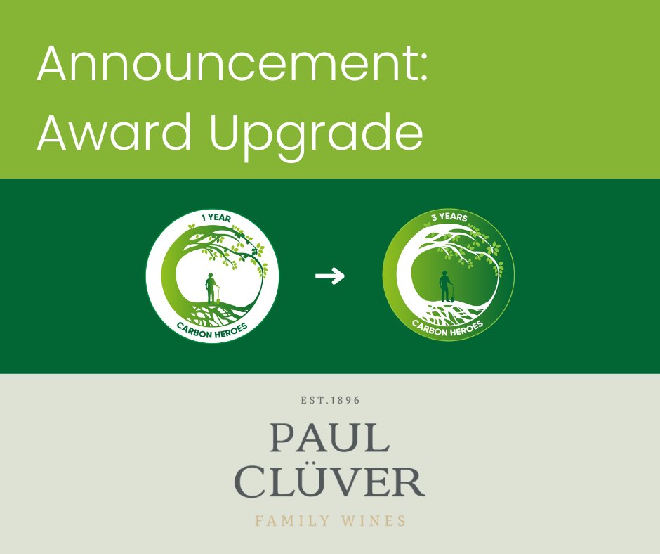 We are thrilled to announce that Paul Cluver Wines has been upgraded from a 1 Year to a 3 year Carbon Hero award!

A huge congratulations are in order!

To find out more visit carbonheroes.co.za.

#Sustainability #ConfrontingClimateChange
