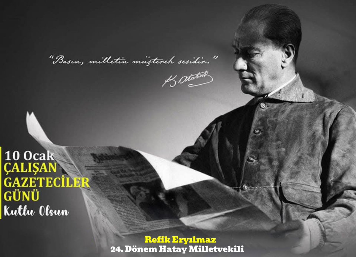Mesleklerini büyük fedakarlıklarla icra eden tüm basın çalışanlarının“10 Ocak Çalışan Gazeteciler Günü”nü kutluyor;sağlık,huzur ve başarılarla dolu bir meslek yaşamı diliyorum.