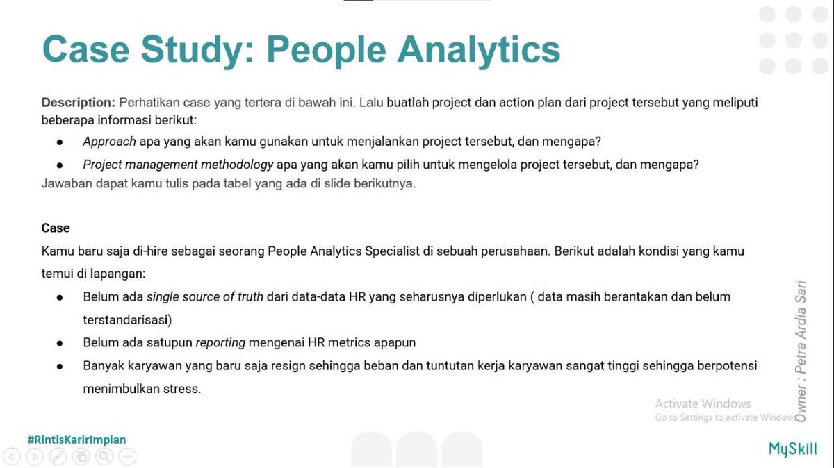 petraarss's tweet photo. Dalam pembelajaran kali ini aku belajar mengenai people analytics approaches, people analytics mature level, people analytics cycle serta studi kasus yang terjadi dalam kehidupan sehari-hari. #LearnAtMySkill https://t.co/AgjFR1xwfh