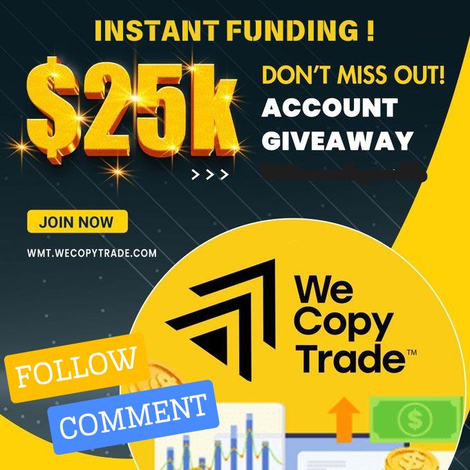 🎁 PropFirm Accounts  Giveaway🎁

          2 x  25k  INSTANT FUNDING

     Rules to Enter
🔴 Follow
@WeCopyTrade
@free_propfirm
<a href="/martindoan93/">Martin</a>

🔴 MUST JOIN Below channels and screenshot below
telegram.dog/free_propfirm_…
discord.gg/8FYfBNMMM7

🔴 Like &amp; Repost 
🔴  Tag 3 traders
