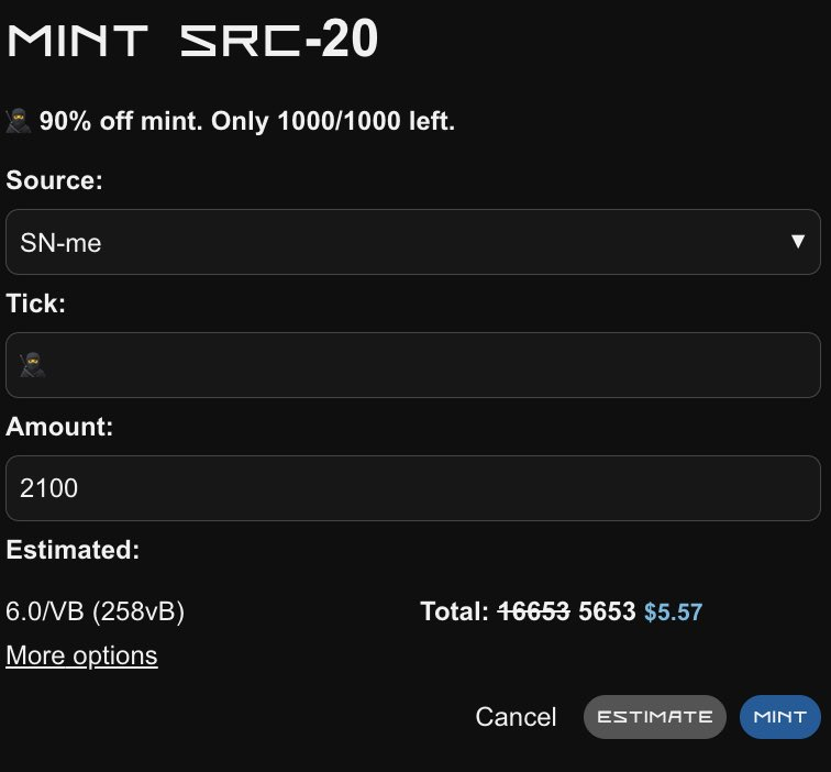 StampedNinja's tweet photo. Reminder
#SRC20 is now #Olga on https://t.co/C06ZbCTUmT

To celebrate, we're offering 90% off on mint fee for the 1000 next mints of your SRC20 ninja emoji 👇
https://t.co/KSC2ZX1PXR

That's not all. There's a giveaway for Top 10 minters!
🧵👇 https://t.co/oDKcn7lJxG