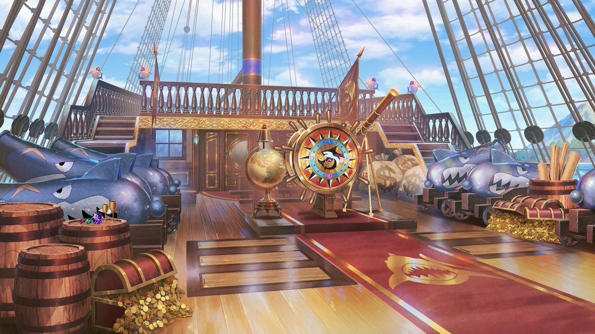 ColorCreation75's tweet image. 【👑お仕事告知🐟】  

👑全皇帝リベル様🐟の 
配信スタジオを担当させて頂きました！✨ 

 高貴な衣装とサメのでぃあぶろ君にぴったりな 
遊び心ある海賊船に仕上がったと思います！✨  

ご依頼頂きありがとうございました！  

#ぜんこうて絵 #Vtuber #背景イラスト