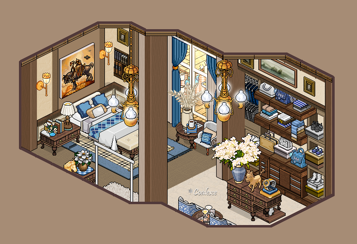 Bedroom &amp; Wardrobe 🐎🛏️
Ralph Lauren Inspired Series 1/2

Built on <a href="/habboxfrance/">Habbox</a> 
#retrobuilds