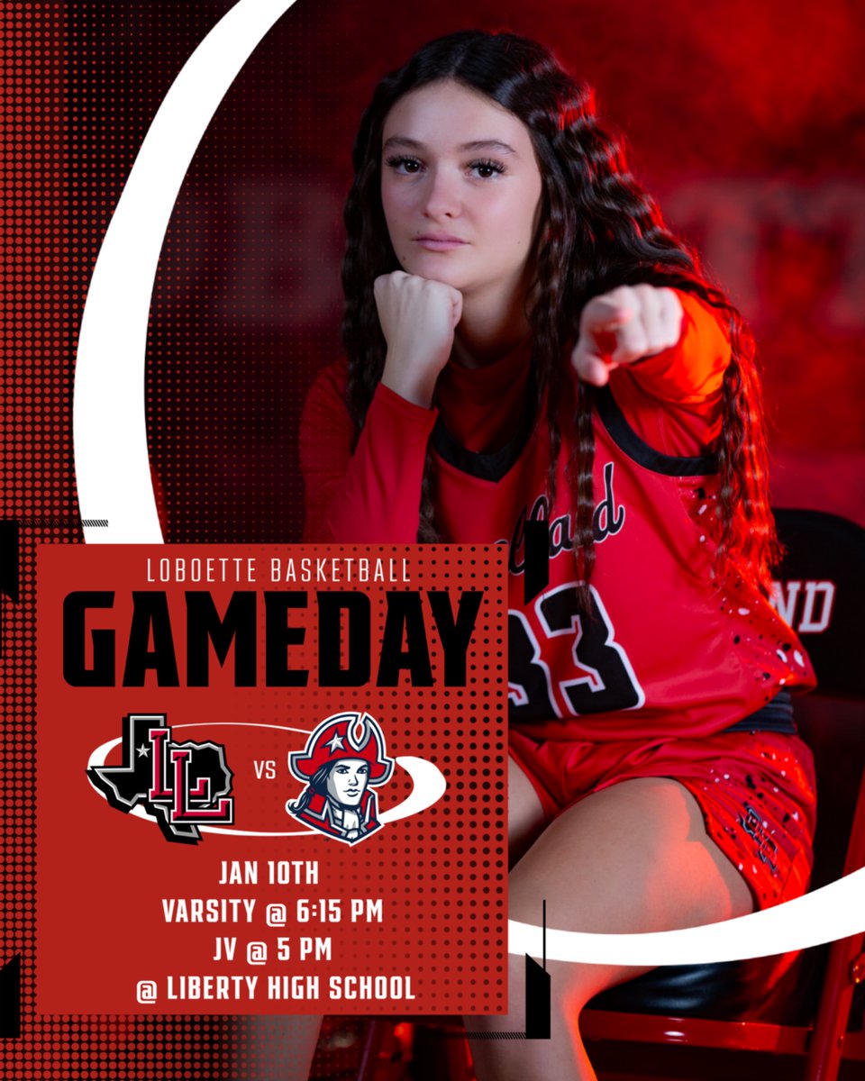 Levelland Loboettes (@lloboettes) on Twitter photo 🚨Game Day!🚨
The Loboettes look to try to improve their district record as they take on Liberty tonight!
JV Black - 5PM / Varsity - 6:15PM
🐺🏀
📍L-C Liberty High School (Lubbock, TX)
<a href="/TXHSGBB/">#TXHSGBB—TXHSGBB.com</a>
@KLVTSPORTS
<a href="/byStephenGarcia/">Stephen Garcia</a>
<a href="/Terrytom77/">Terry's Sports Page</a>
<a href="/LLHS_Athletics/">Levelland Athletics</a>
<a href="/Nick_TXHSGBB/">Nick Alvarado (blue checkmark)</a> 🚨Game Day!🚨
The Loboettes look to try to improve their district record as they take on Liberty tonight!
JV Black - 5PM / Varsity - 6:15PM
🐺🏀
📍L-C Liberty High School (Lubbock, TX)
<a href="/TXHSGBB/">#TXHSGBB—TXHSGBB.com</a>
@KLVTSPORTS
<a href="/byStephenGarcia/">Stephen Garcia</a>
<a href="/Terrytom77/">Terry's Sports Page</a>
<a href="/LLHS_Athletics/">Levelland Athletics</a>
<a href="/Nick_TXHSGBB/">Nick Alvarado (blue checkmark)</a>