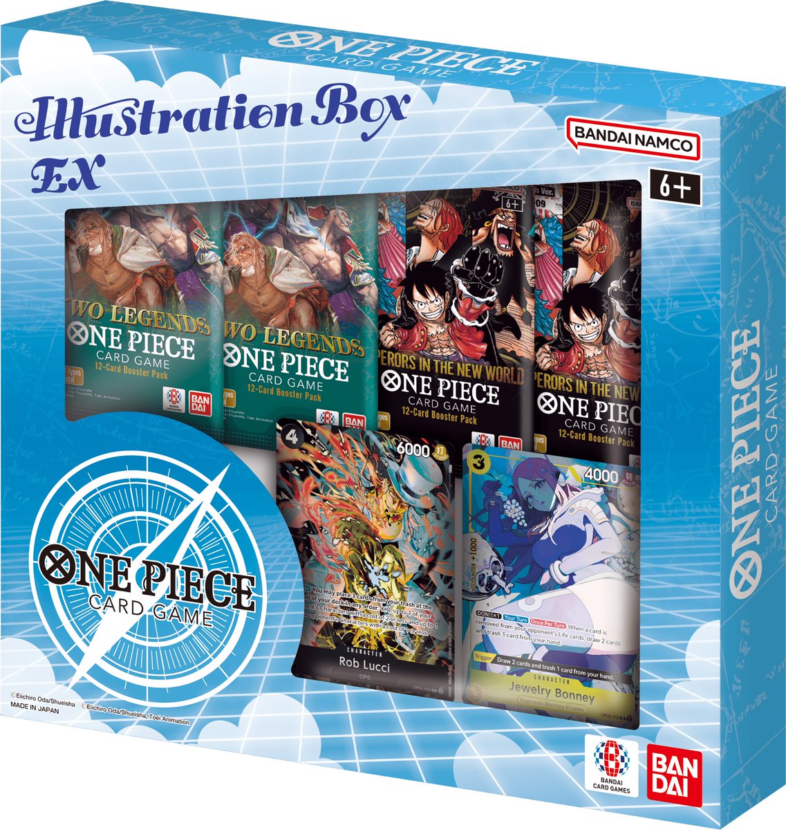 Illustration Box EX will be exclusively sold at ONE PIECE DAY Dallas -Card  Game Celebration. Contains:  x2 OP08  x2 OP09  Rob Lucci (OP05-093)   Jewelry Bonney (OP08-105) MSRP $19.99 : March 8 - March 9, 2025 # OnePiece #OnePieceCardGame