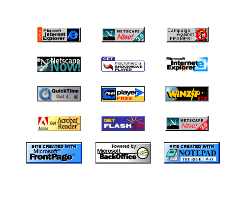 WebDesignMuseum's tweet photo. Micro banners in the 1990s

#WebDesignHistory https://t.co/vlcQAPSzS1