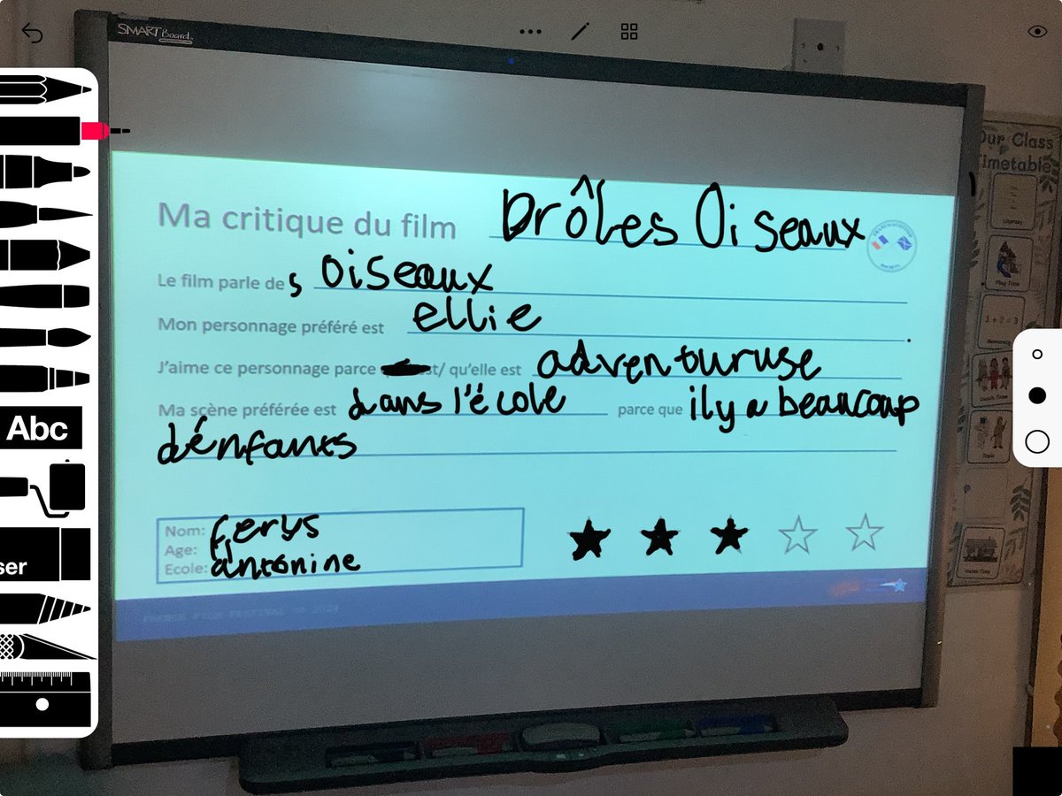 MrsAshcroftanto's tweet photo. P7 completed their film review from the French film festival @ifru_london @falkirk1plus2 Fantastique! We watched drôles oiseaux https://t.co/kte6HPFct4