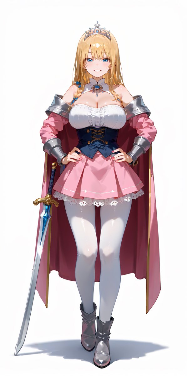 AI_Kei75's tweet photo. 【🌟ファンタジーシリーズ：姫騎士👸】

✨新作の衣装プロンプトです🤗
※こちらはSDXL／Ponyモデル用のプロンプトになります。

【生成しやすさ】
・SDXL系モデル⇒★☆☆☆☆
・Pony系モデル⇒★☆☆☆☆

※プロンプト＝１枚目ALT欄
※ネガティブプロンプト＝２枚目ALT欄

#Kei_prompt https://t.co/MsGYgafT6j