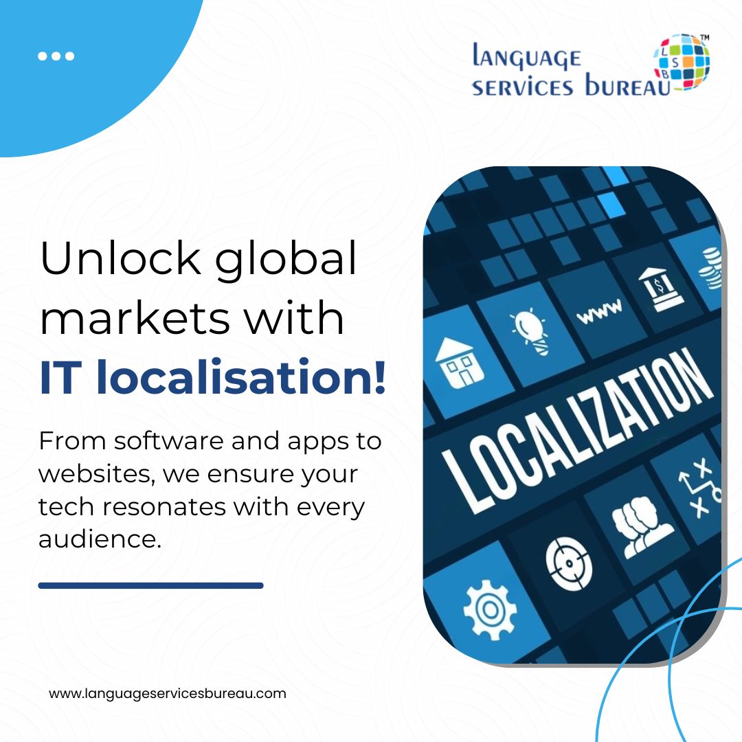 language_bureau's tweet image. Expand your global reach with expert IT localization from Language Services Bureau! 🌍✨ Your partner in connecting with the world.

#LocalizationExperts #localization #translation #translationservices #globalreach #GlobalMarkets #technology