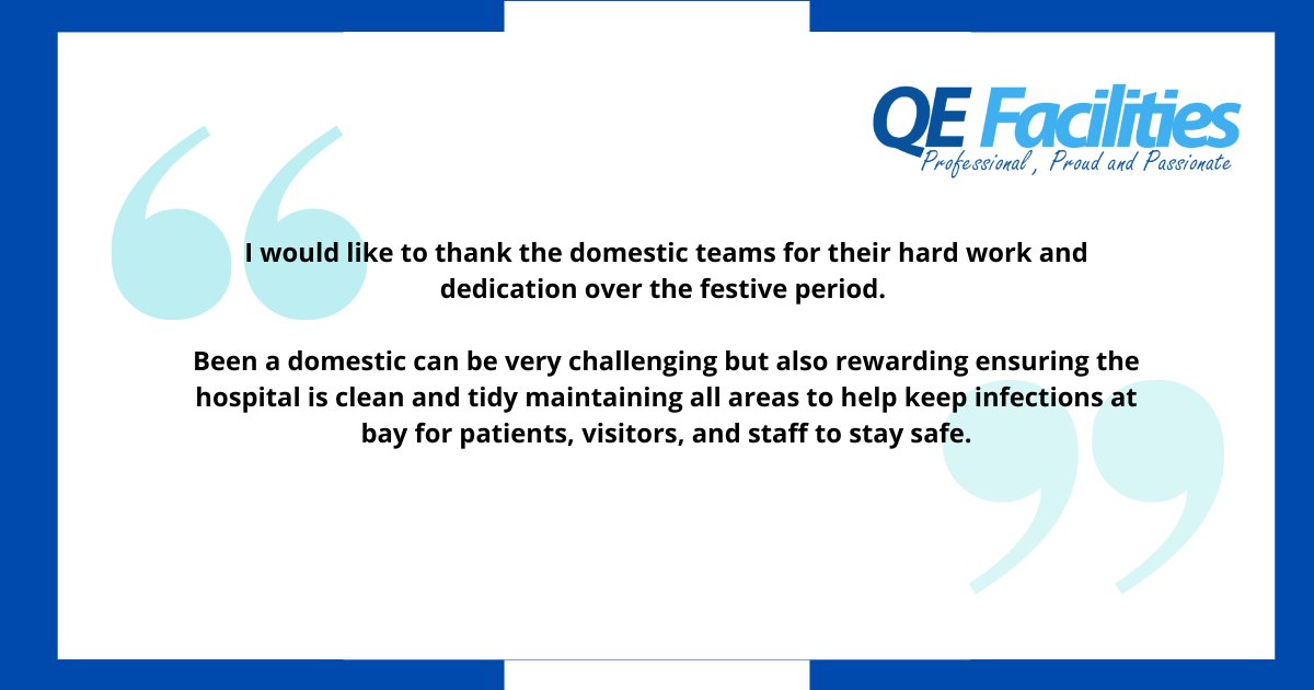 This #FeedbackFriday goes to our Domestic department from Julie Holmes. 

She would like to show her appreciation for the team's hard work over the festive period!