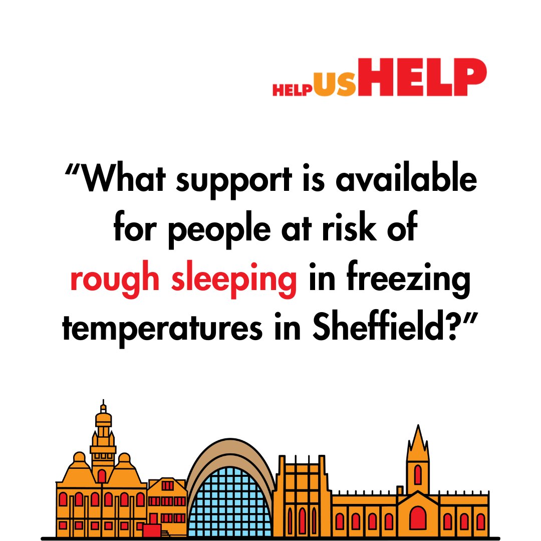 Help us Help Sheffield (@helpushelpsheff) on Twitter photo During extreme weather 'Severe Weather Emergency Protocol' #SWEP is activated.
Concerned about someone on the street?
☎️ Call <a href="/SheffieldSOT/">SheffieldSOT</a> on 0800 066 5358
📲 Text SOTS to 80800, followed by msg
☎️ Eve/wkends call <a href="/SheffCouncil/">Sheffield City Council</a> 0800 7311 689
helpushelpsheffield.uk
#Sheffield During extreme weather 'Severe Weather Emergency Protocol' #SWEP is activated.
Concerned about someone on the street?
☎️ Call <a href="/SheffieldSOT/">SheffieldSOT</a> on 0800 066 5358
📲 Text SOTS to 80800, followed by msg
☎️ Eve/wkends call <a href="/SheffCouncil/">Sheffield City Council</a> 0800 7311 689
helpushelpsheffield.uk
#Sheffield