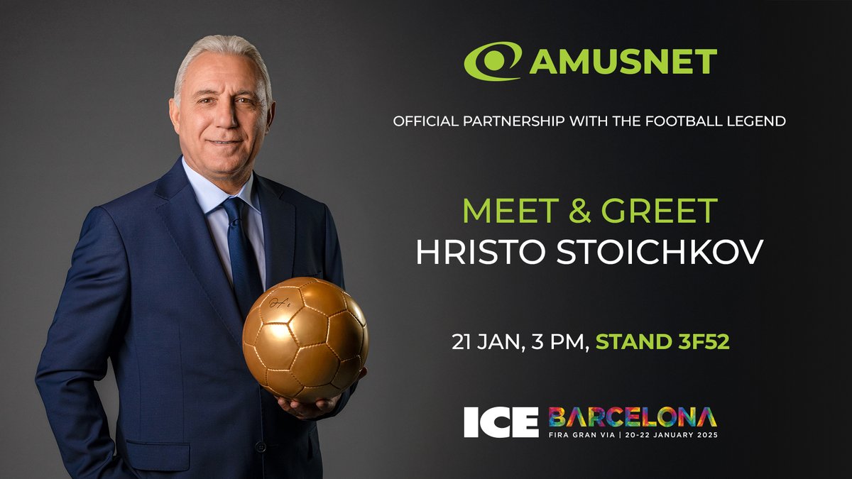 The countdown to ICE 2025 is on! 🌟 Barcelona is calling, and Amusnet is ready to bring excellence to the global stage!

Read more: bit.ly/3PqLe4y

See you in Spain! ⚽

#Amusnet #WeMasterGaming #ICE2025