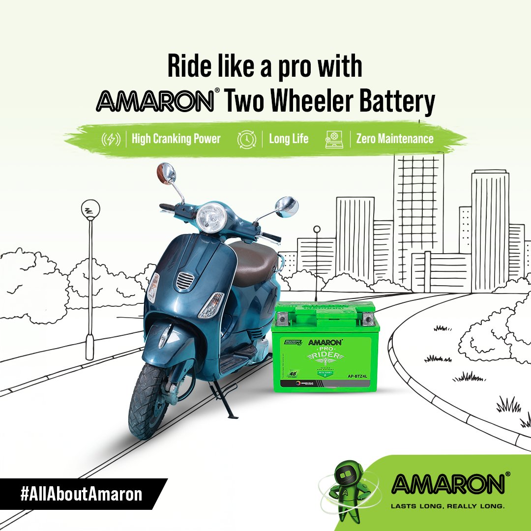 amaronofficial's tweet photo. Power. Performance. Durability. Amaron Pro Rider brings it all together. With vibration resistance and an extended lifespan, you can focus on the ride while Amaron takes care of the rest.
Get on the road with Pro Rider today! <Link in bio>
#AllAboutAmaron #ProRider #Amaron #TwoWheeler #Battery