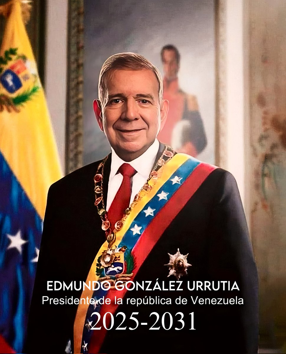 Buenos días Venezuela, tenemos nuevo presidente.

🇻🇪 Edmundo González Urrutia (2025-2031)

#EdmundoGonzález <a href="/EdmundoGU/">Edmundo González</a> #EdmundoGonzálezUrrutia