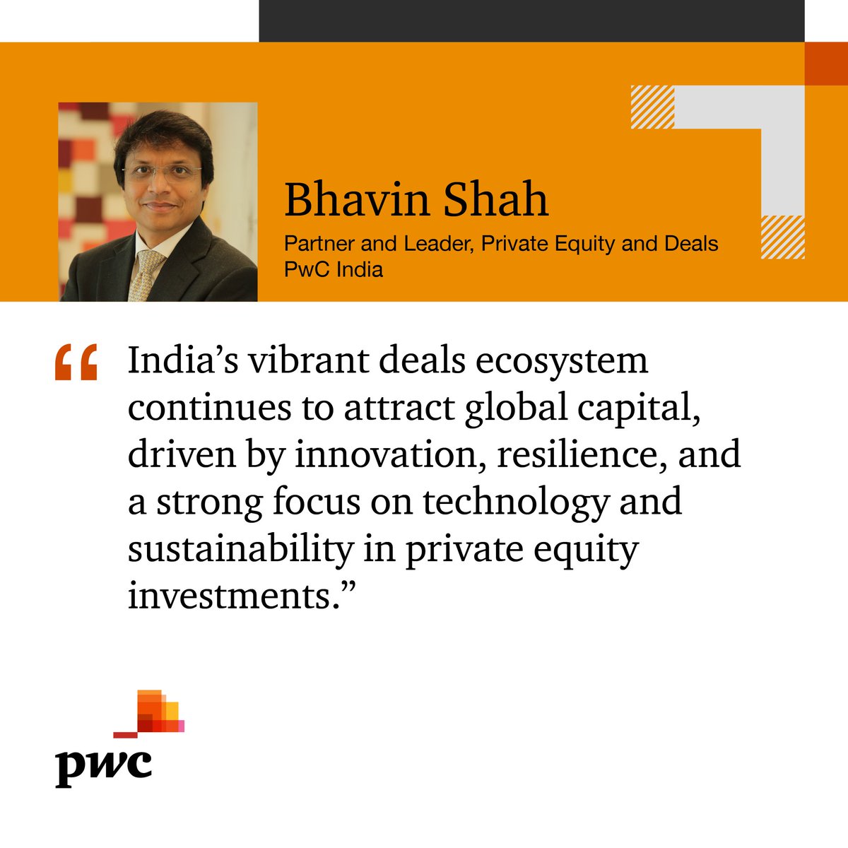 PwC_IN's tweet image. Private equity in India showed resilience in 2024, with major investments in technology and infrastructure. The 2025 outlook is optimistic, targeting large deals in renewable energy, healthcare, financial services, and technology.

#PwCDeals #TogetherWeFuture