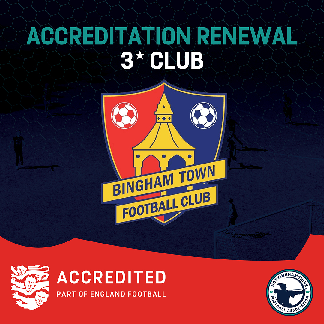 NottsFA's tweet photo. Congratulations to @Binghamtownfc on achieving England Football Accreditation as a 3 STAR CLUB!

This is a great achievement with it being the highest level of accreditation⭐⭐⭐

Bingham Town are a brilliant community club that offer opportunities for everyone to play football. https://t.co/863Uc9mpPb