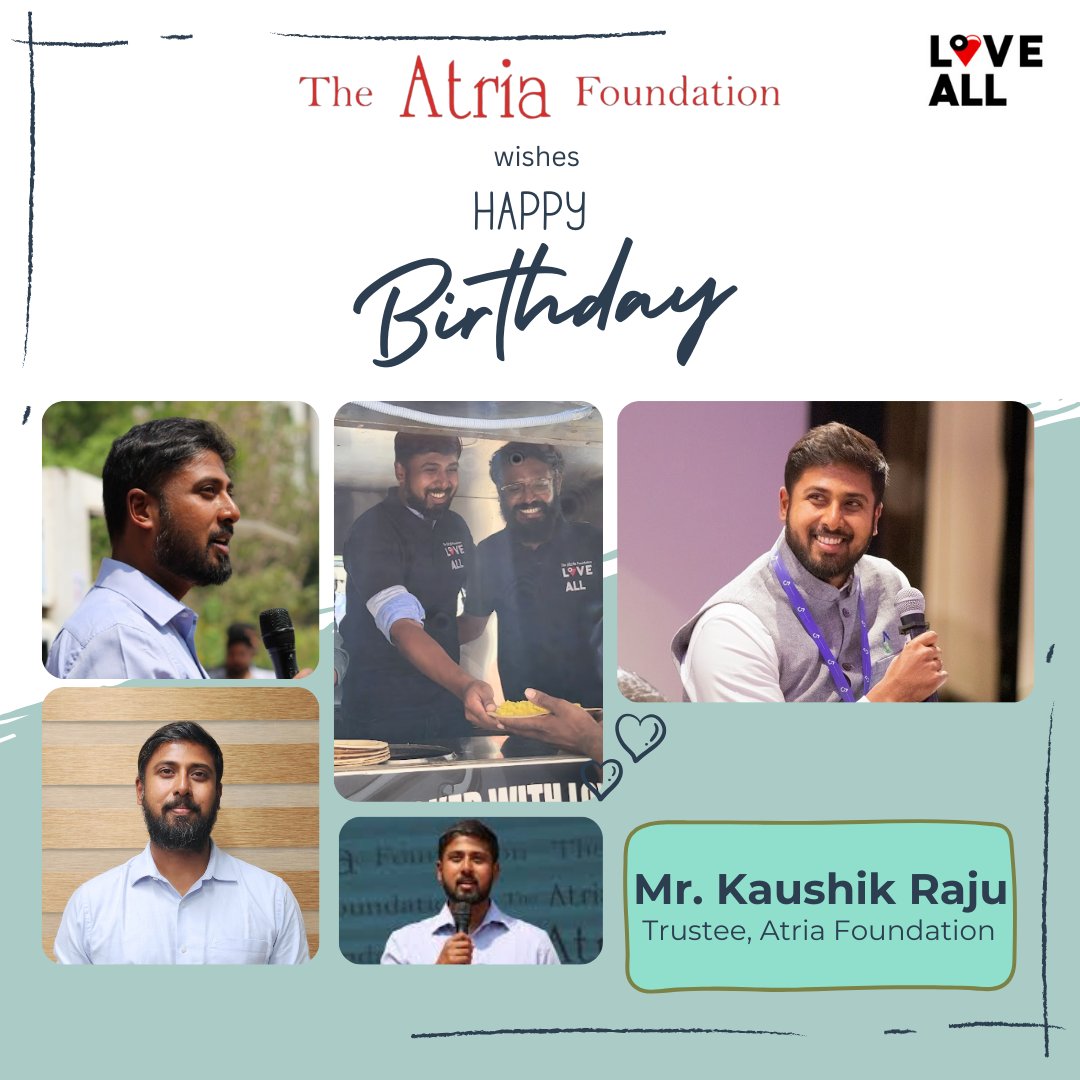 AtriaFoundation's tweet photo. 🎉 Happy Birthday to Our Visionary Leader, Mr. Kaushik Raju!🌟

Today, we celebrate not just your special day but also the incredible impact you’ve made in driving Atria Foundation's mission of “No One Goes Hungry Bengaluru.” Your dedication inspires us every single day.💛🍛 https://t.co/LRCzV2xfqQ